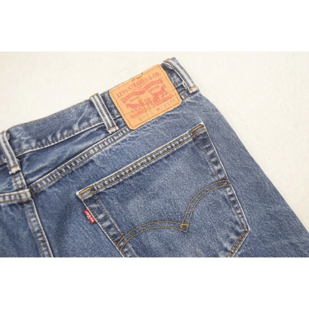 Levi's 505 Regular‎ Fit Straight Leg Denim Blue Jeans Mens Size 38 x 32***